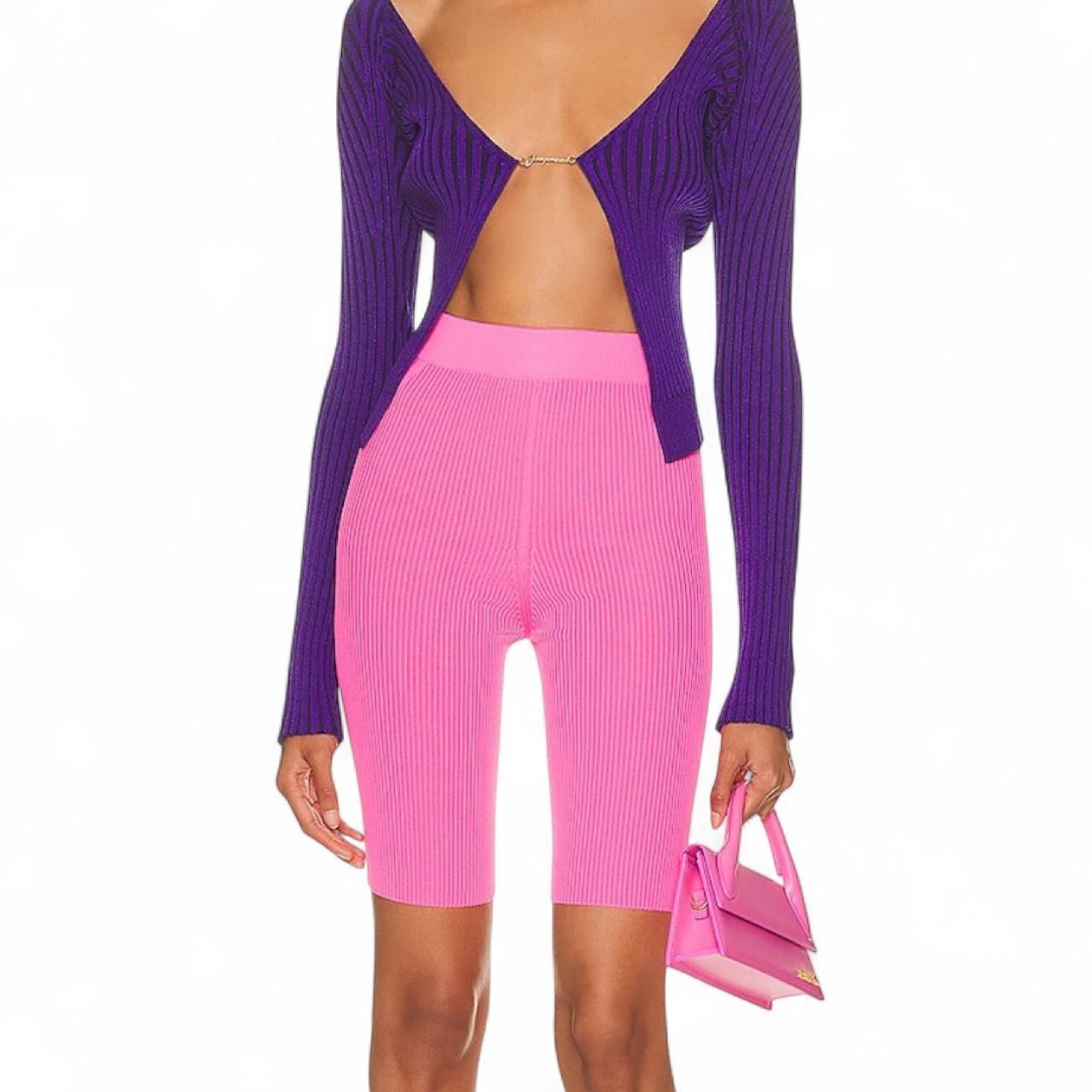 Jacquemus Le Short Lucca Pink Ribbed Cycling Shorts - Nwt - Size 36 (Us 2)